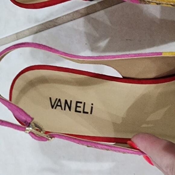 Vaneli Slingback‎ Pointed Toe Heels Suede Leather Red Yellow Pink 11 nARROW - Picture 6 of 11